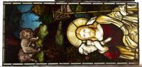 ELYGM:1979.3.2Stained glass light or lancet depicting Jesus Christ with a crook and holding a sheep © SGM
