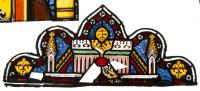 ELYGM:L1986.5.15Stained glass canopy showing architectural patterns and decoration © SGM