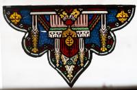 ELYGM:L1986.5.16Stained glass canopy showing architectural patterns and decoration © SGM